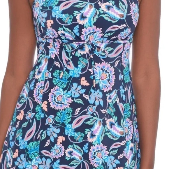 Swim Solutions Costal Plates Printed Tiered One-Piece Swimsuit - Picture 4 of 11